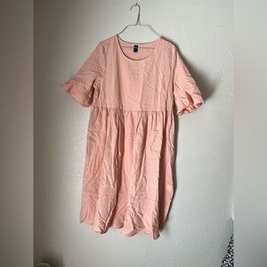 Blush pink flowy knee length dress